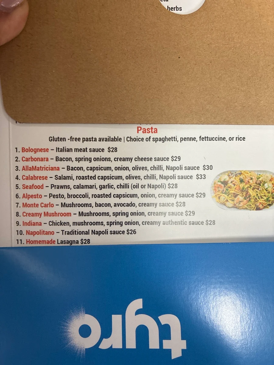 Menu, Three Double8 Zero Pizza Bar & Grill