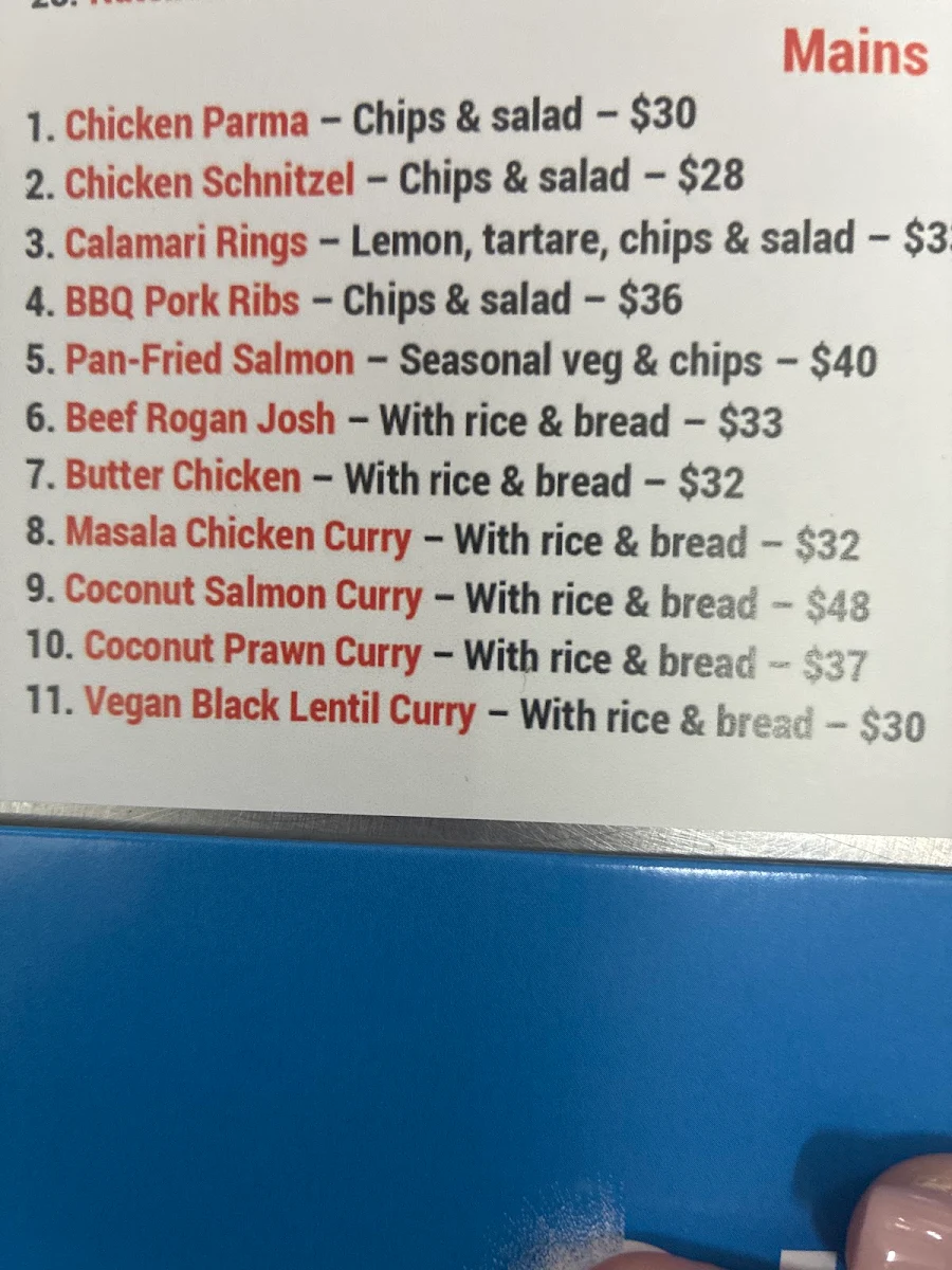 Menu, Three Double8 Zero Pizza Bar & Grill