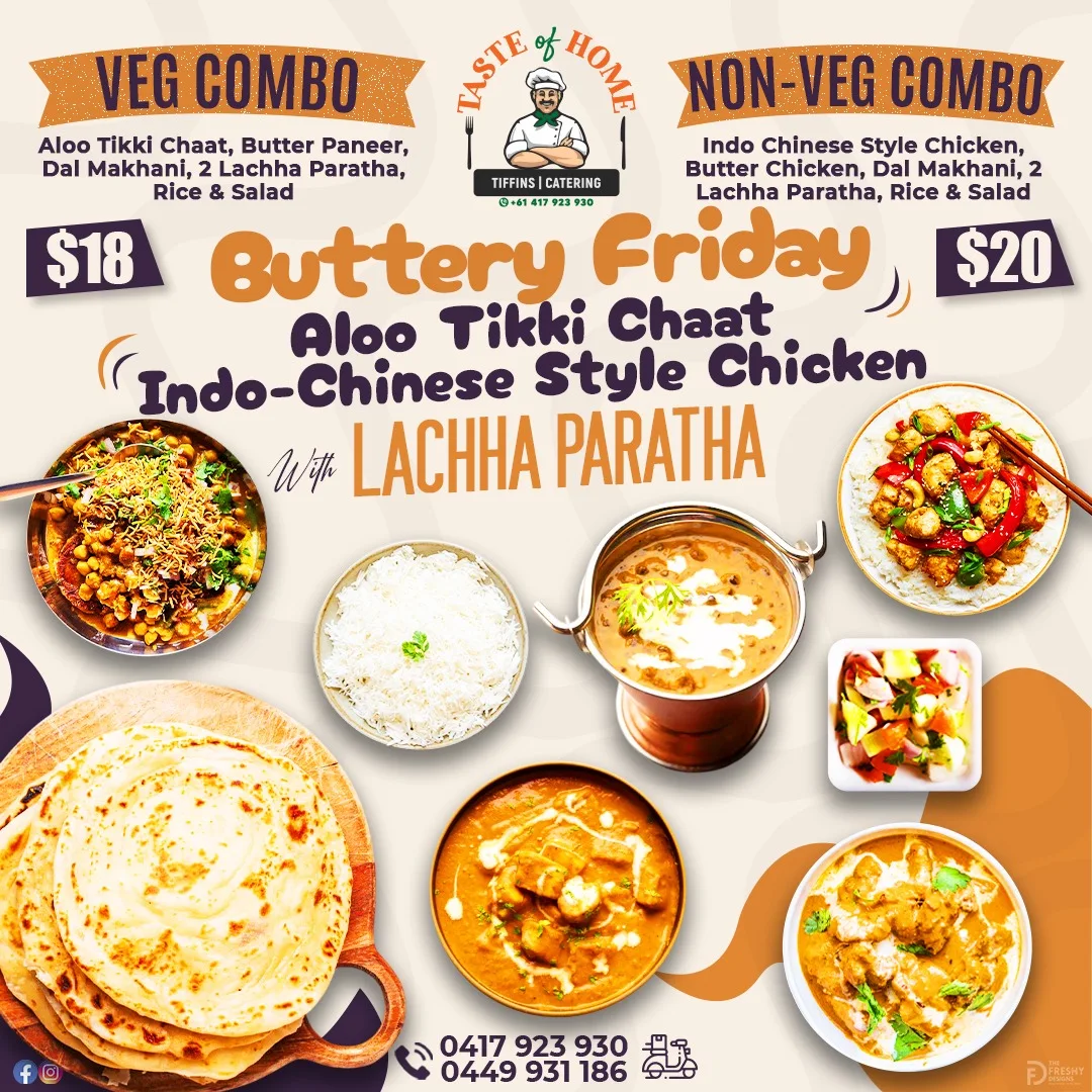 Menu, Taste Of Home - Tiffins / Catering