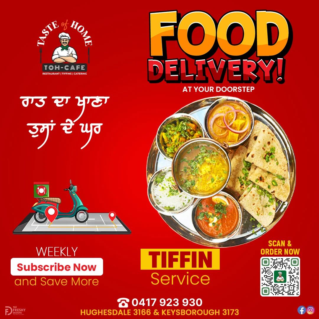 Menu, Taste Of Home - Tiffins / Catering