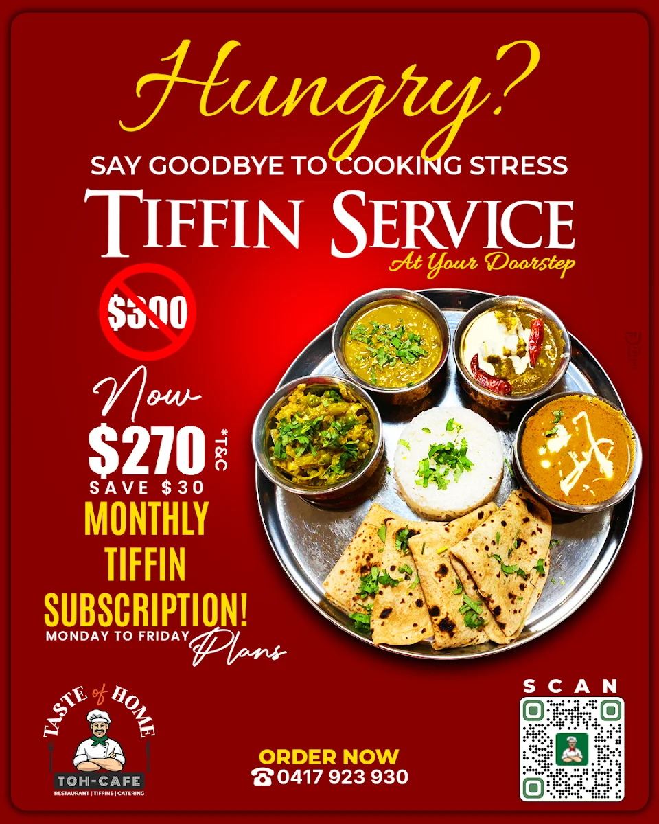Menu, Taste Of Home - Tiffins / Catering