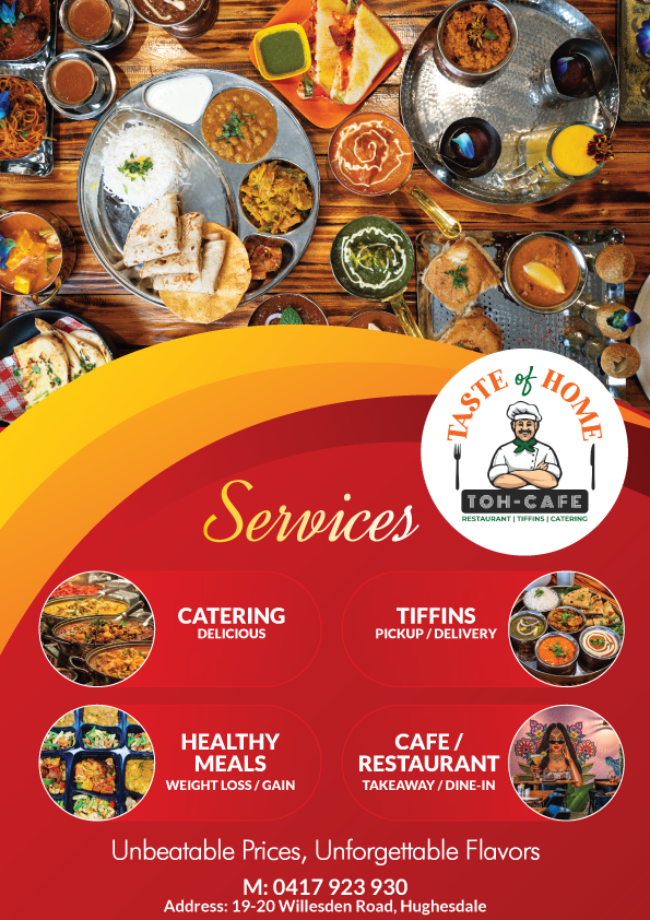 Menu, Taste Of Home - Tiffins / Catering
