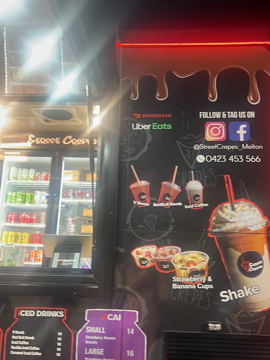 Menu, Street Crepes Melton
