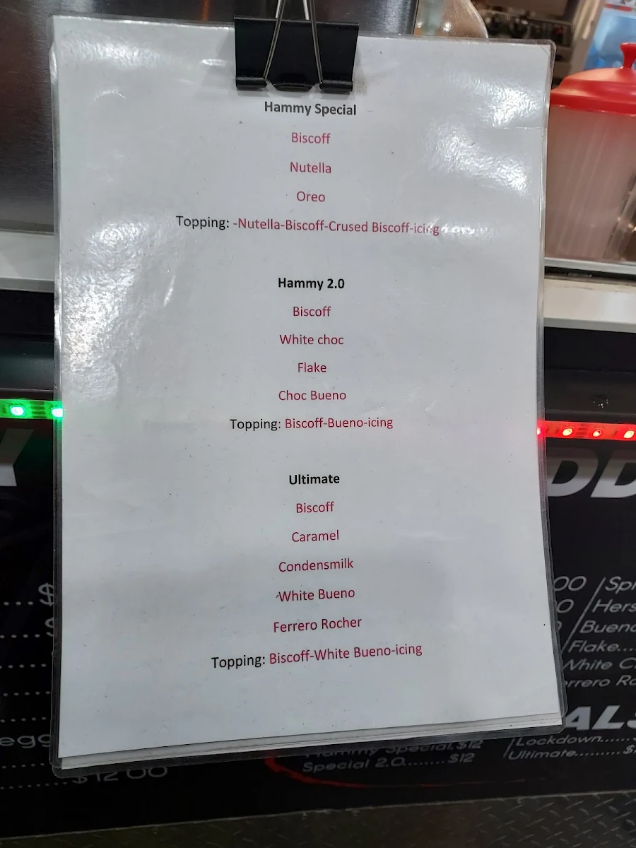 Menu, Street Crepes Melton