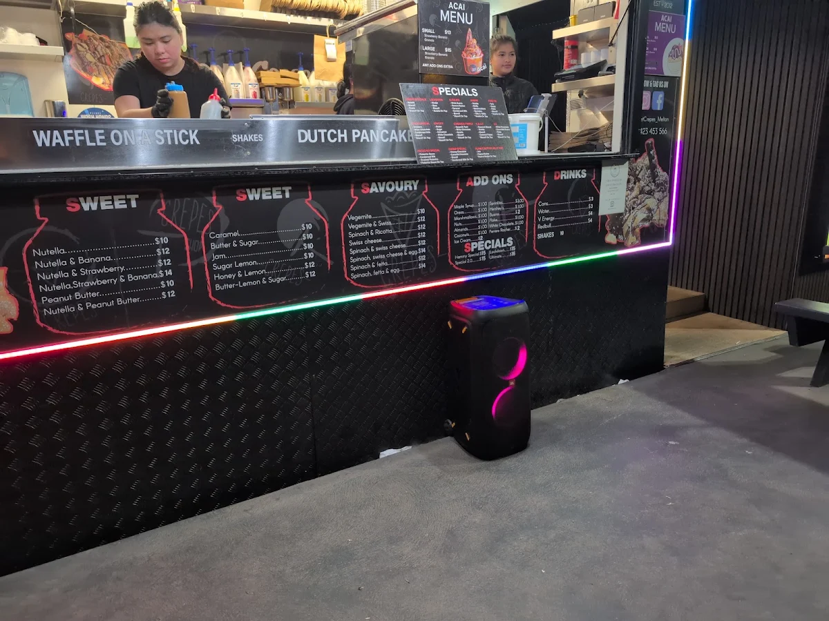 Menu, Street Crepes Melton