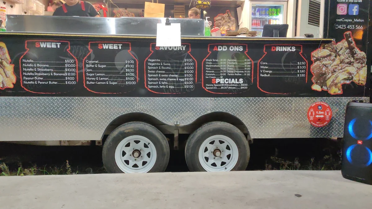 Menu, Street Crepes Melton