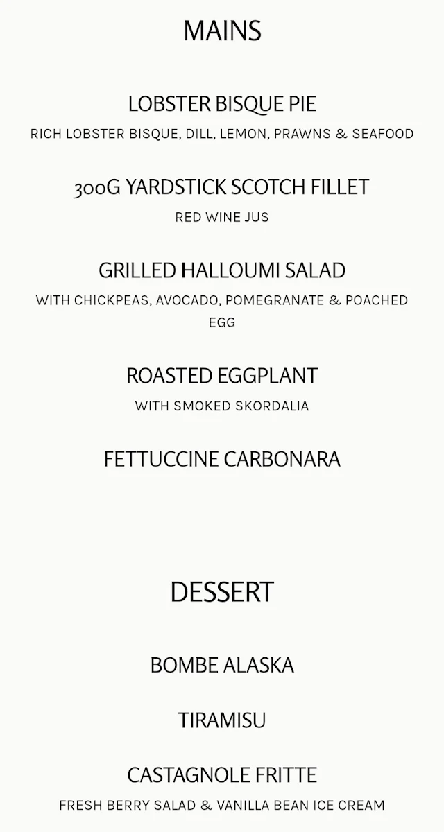 Menu, Isoletta Bar+Ristorante
