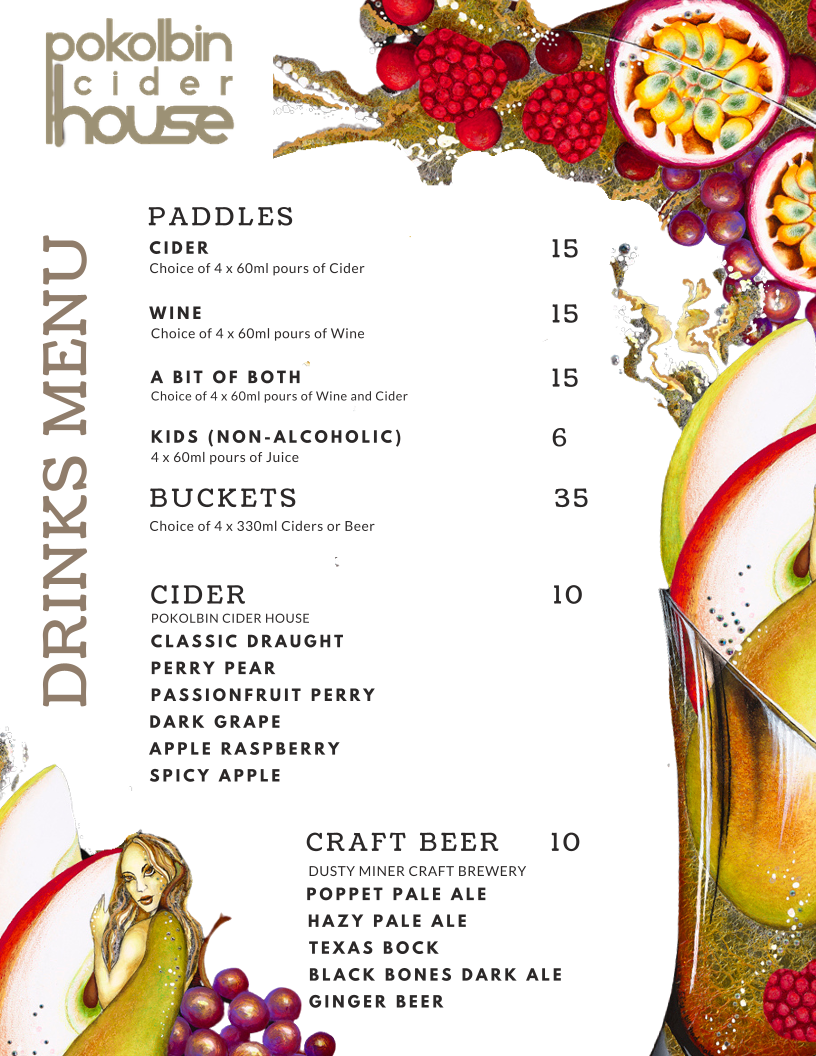 Menu, Pokolbin Cider House