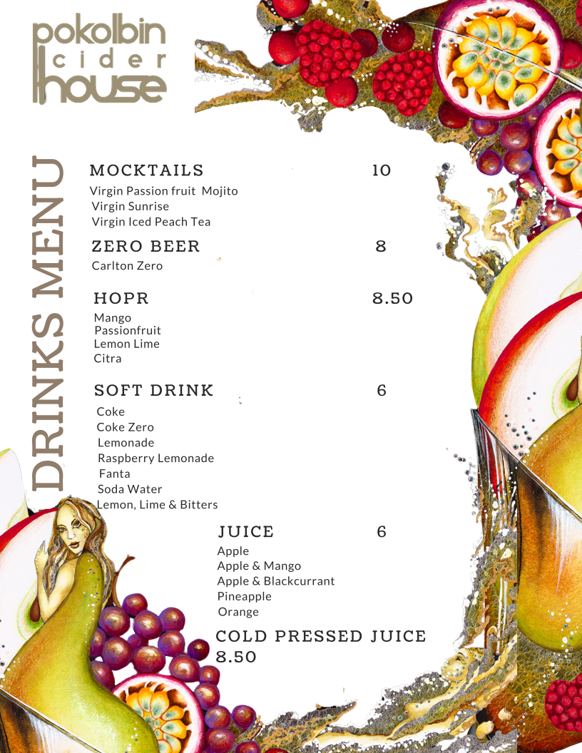 Menu, Pokolbin Cider House