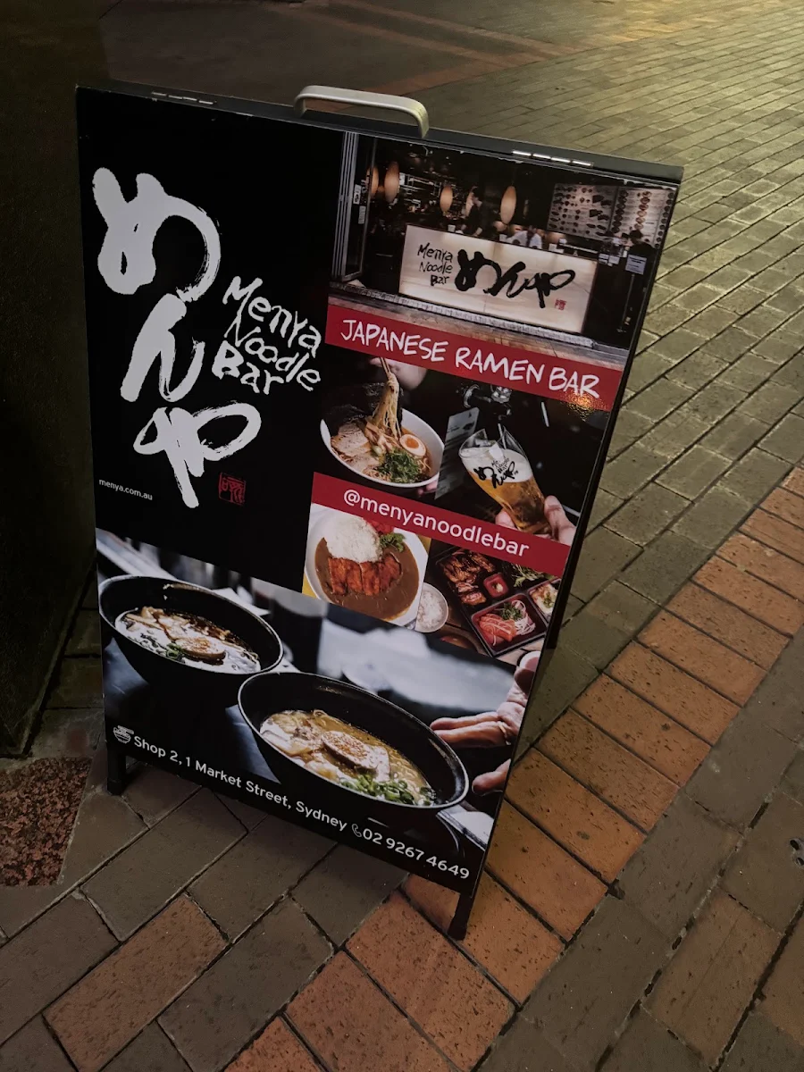 Menu, Menya City Japanese Noodle Bar