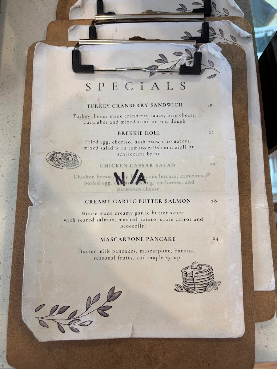 Menu, Chapter One Eatery