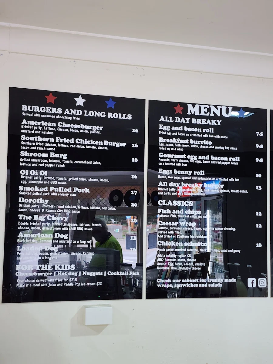 Menu, The Shoal Bay Diner