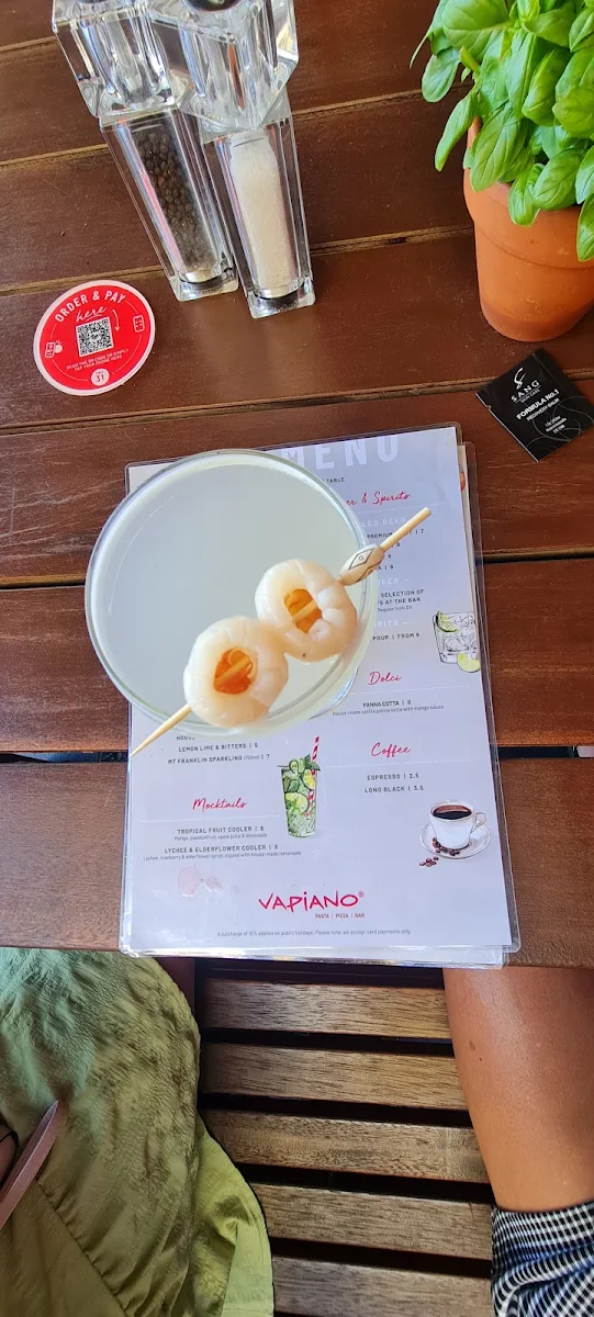 Menu, Vapiano Orion