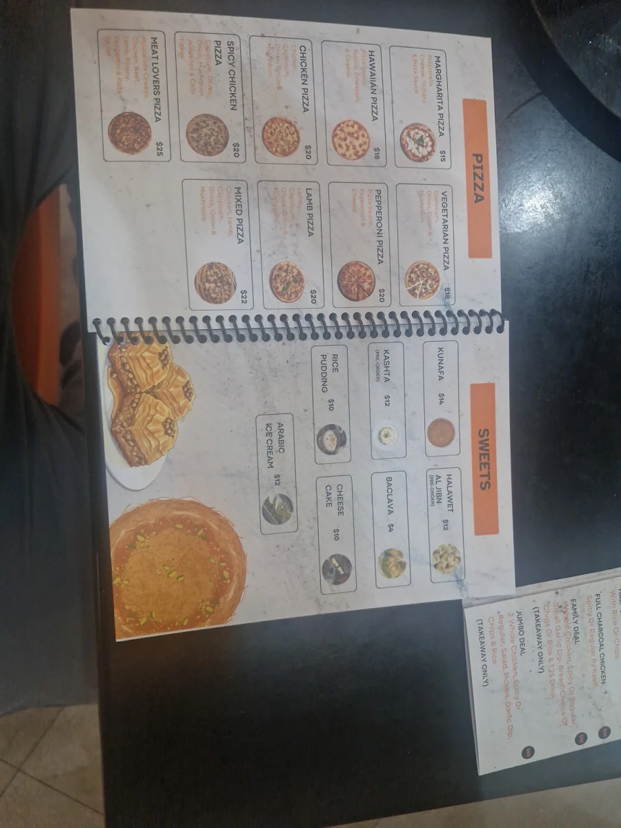 Menu, Mashawi Beirut