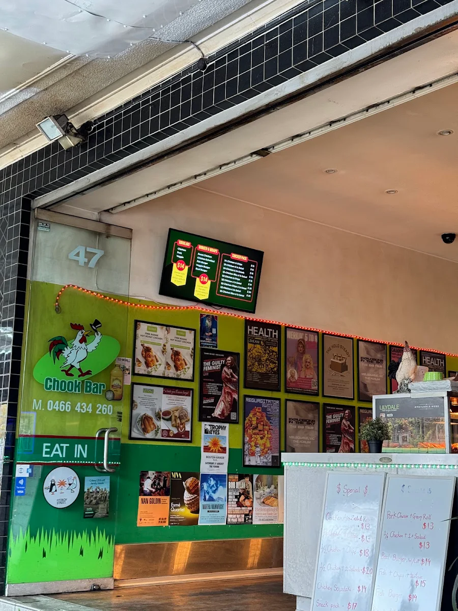 Menu, Chook Bar