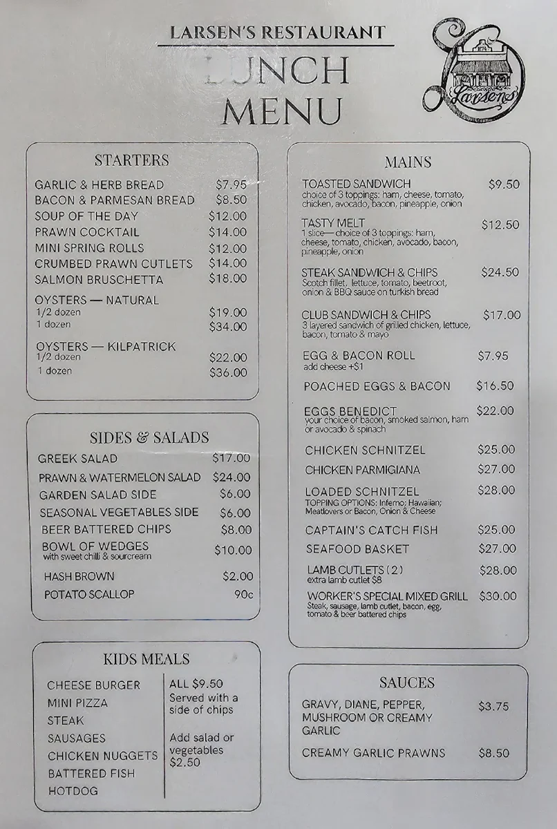 Menu, Larsens