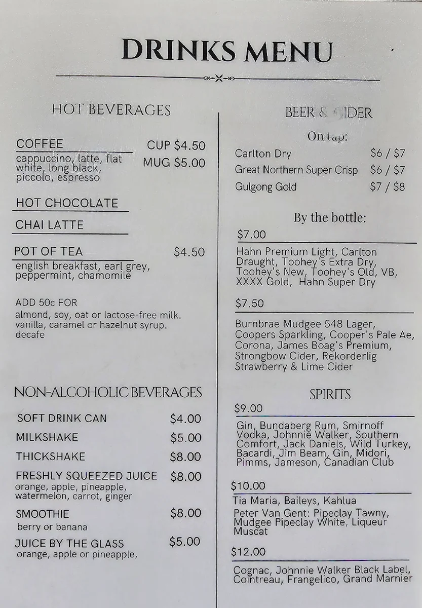 Menu, Larsens