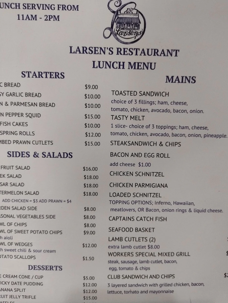 Menu, Larsens