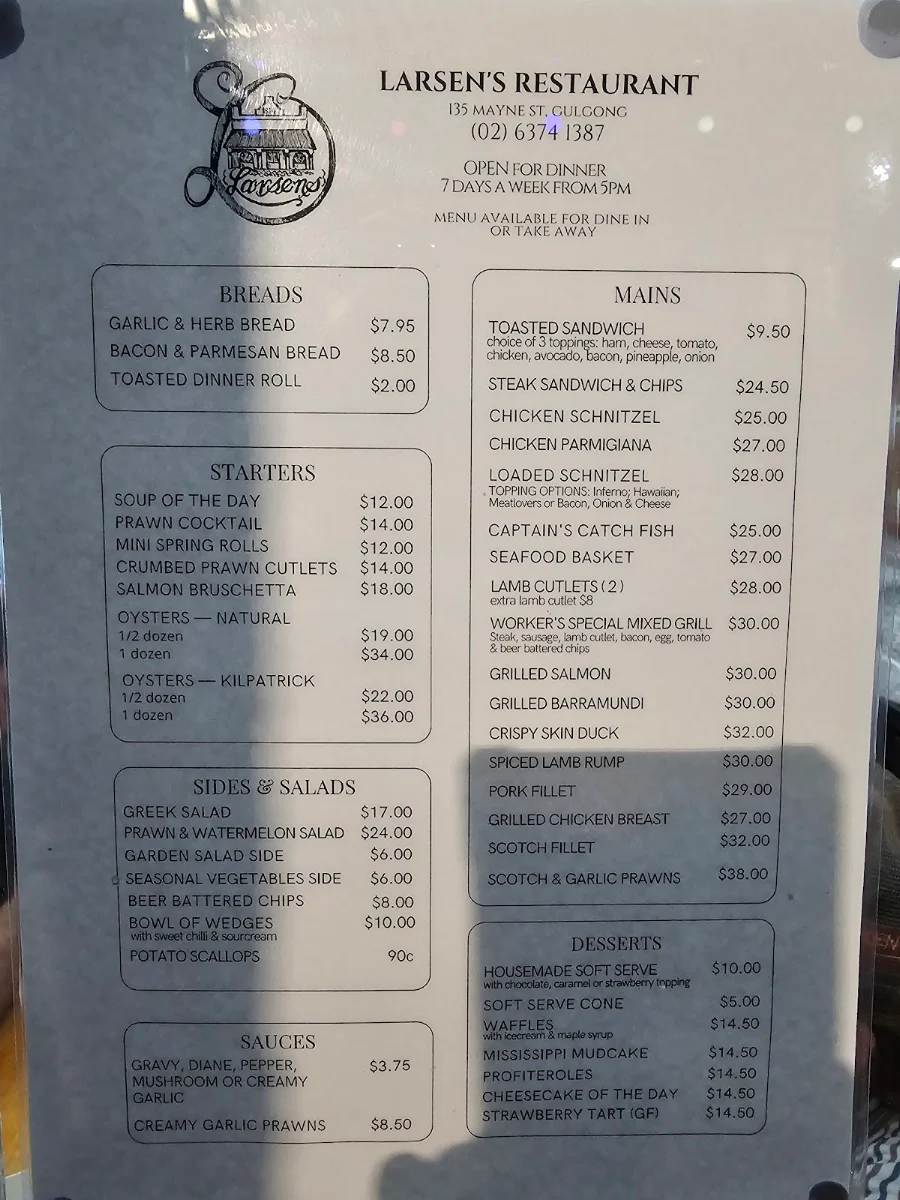 Menu, Larsens