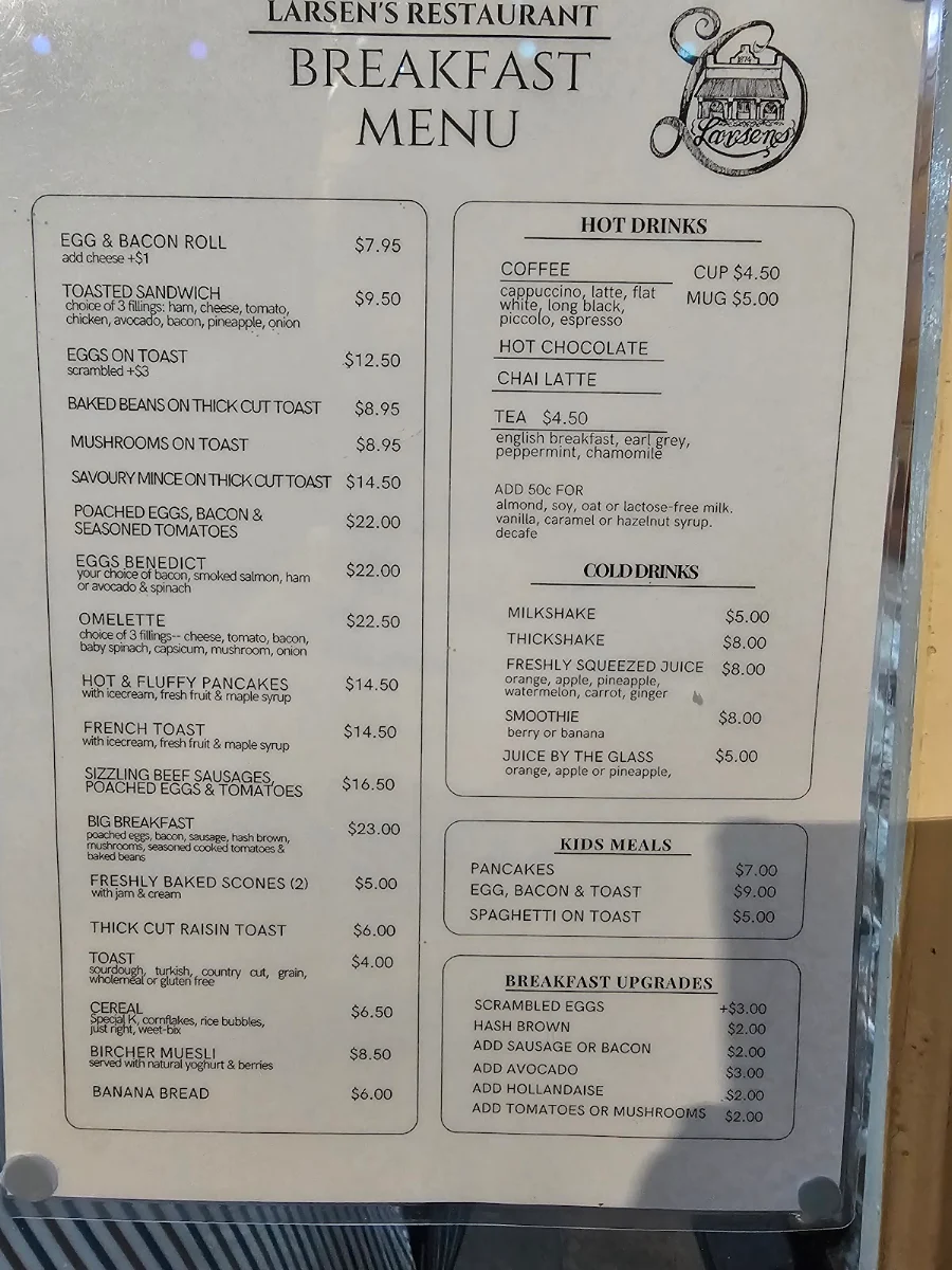 Menu, Larsens