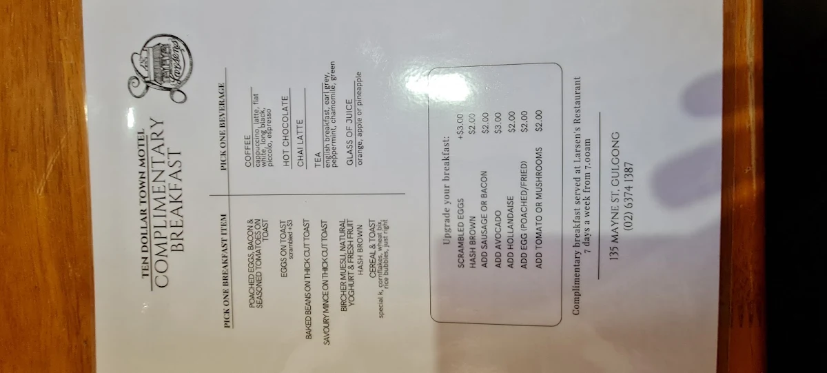 Menu, Larsens
