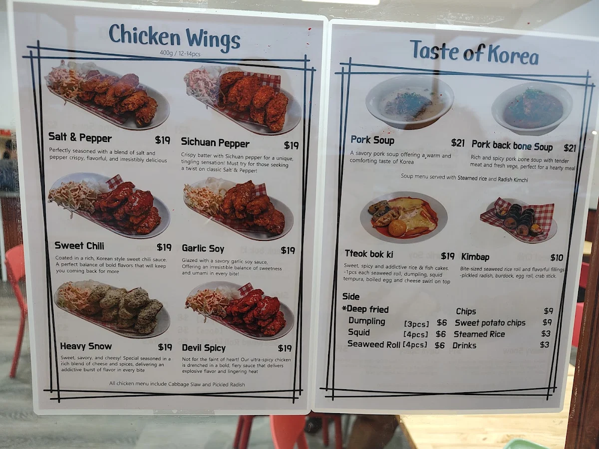 Menu, JMT KITCHEN RIVERTON