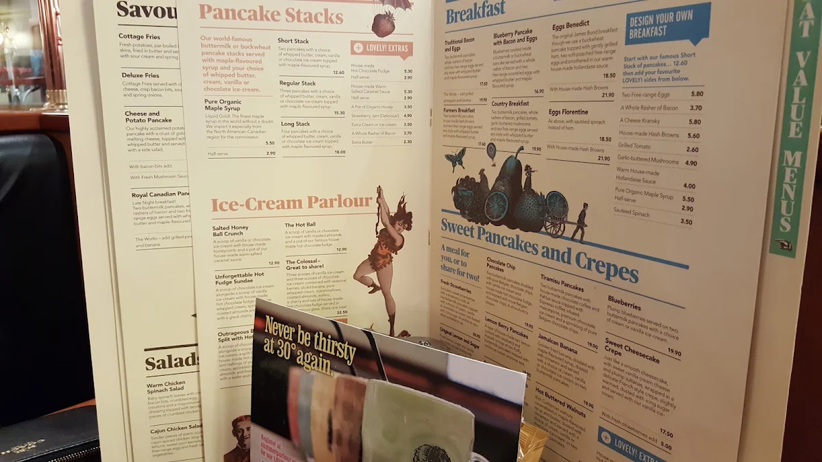 Menu, The Pancake Parlour