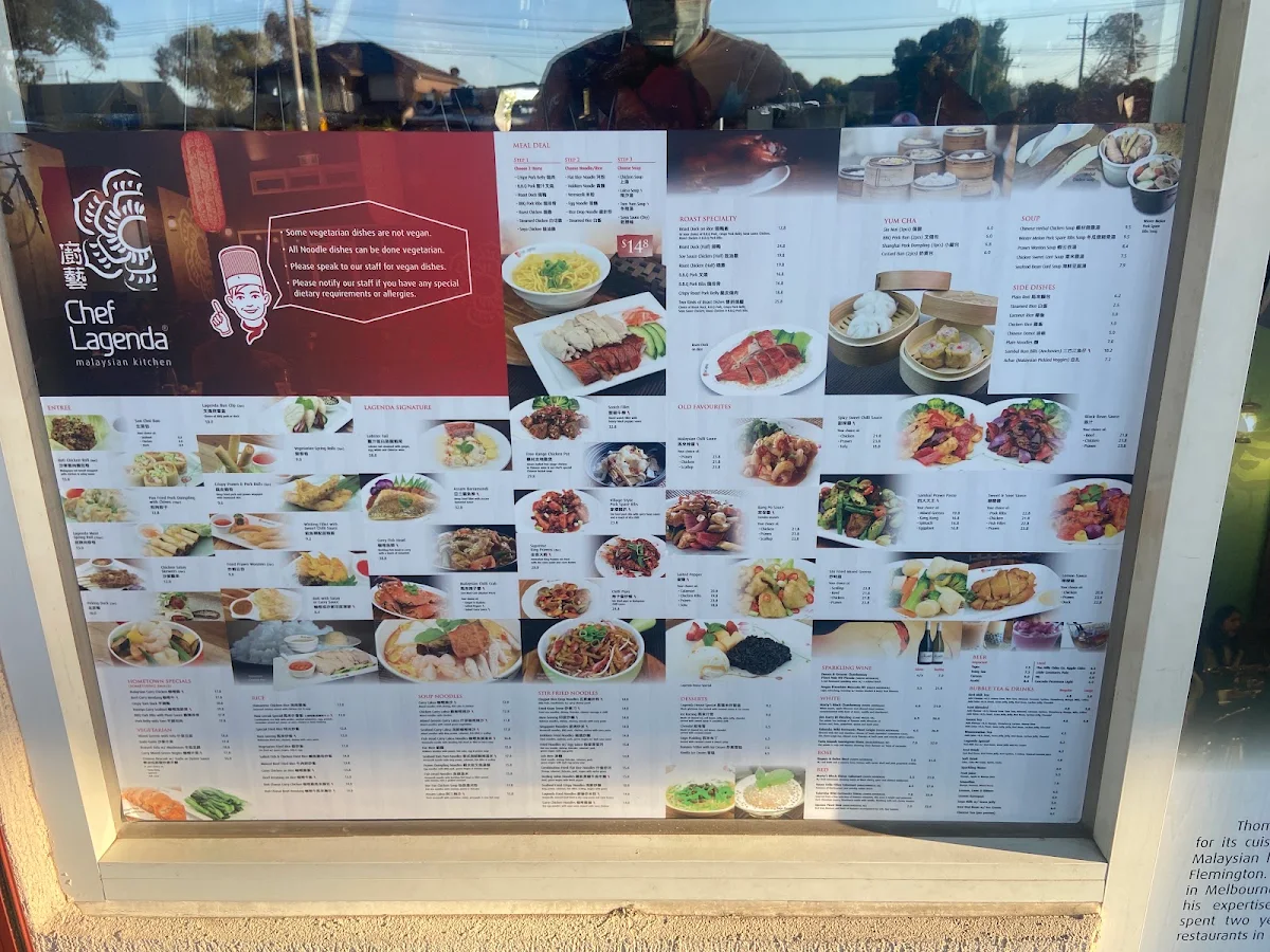 Menu, Chef Lagenda Deer Park