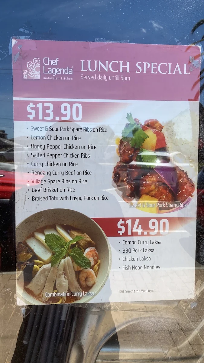 Menu, Chef Lagenda Deer Park