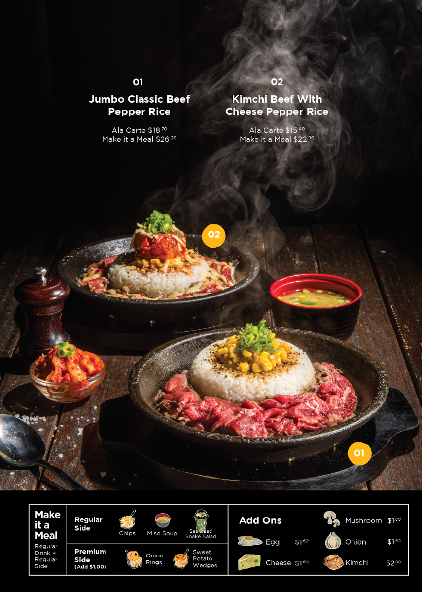 Menu, Pepper Lunch