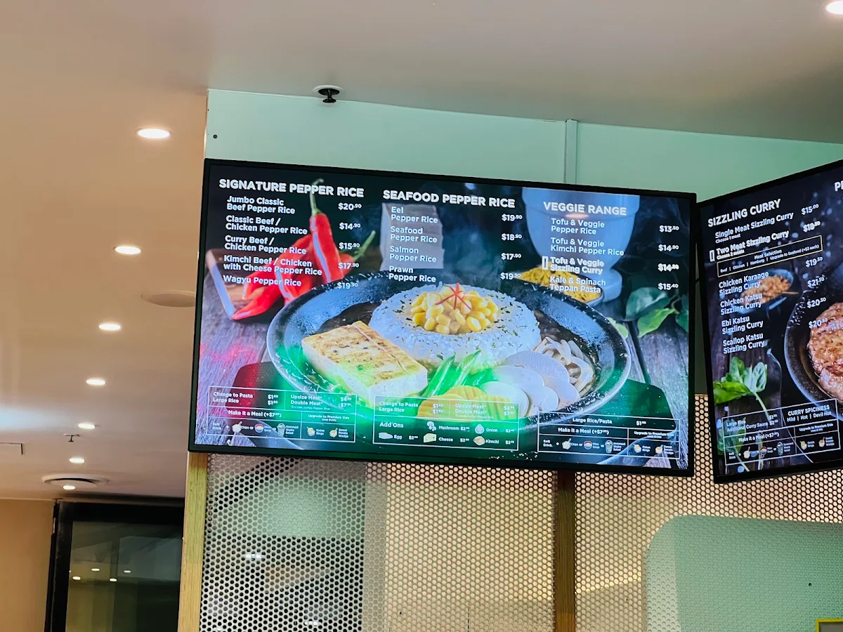 Menu, Pepper Lunch