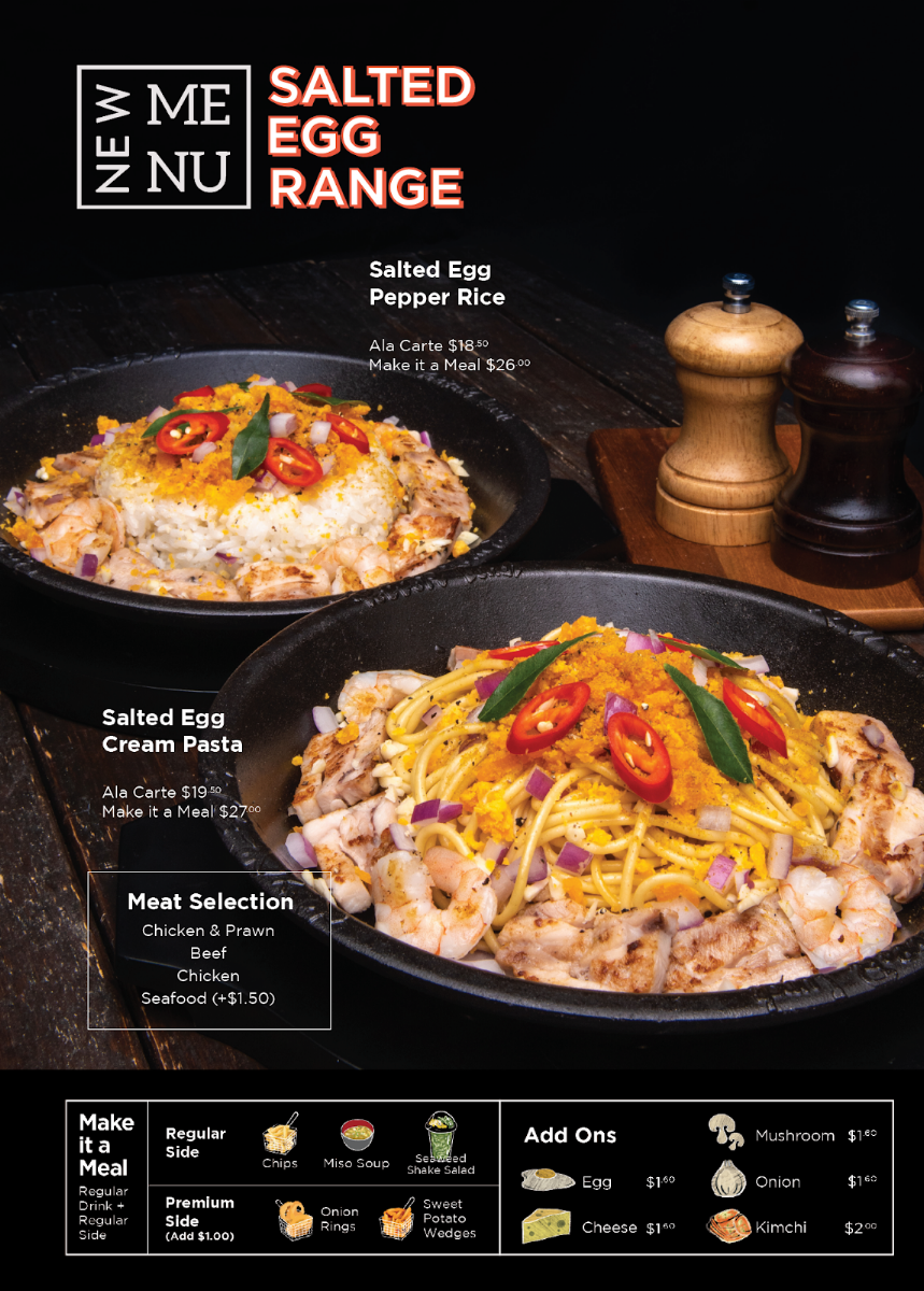 Menu, Pepper Lunch