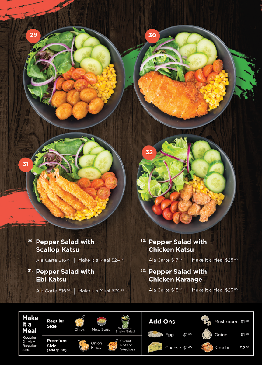 Menu, Pepper Lunch