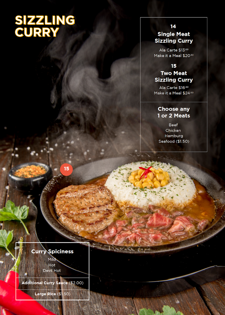 Menu, Pepper Lunch