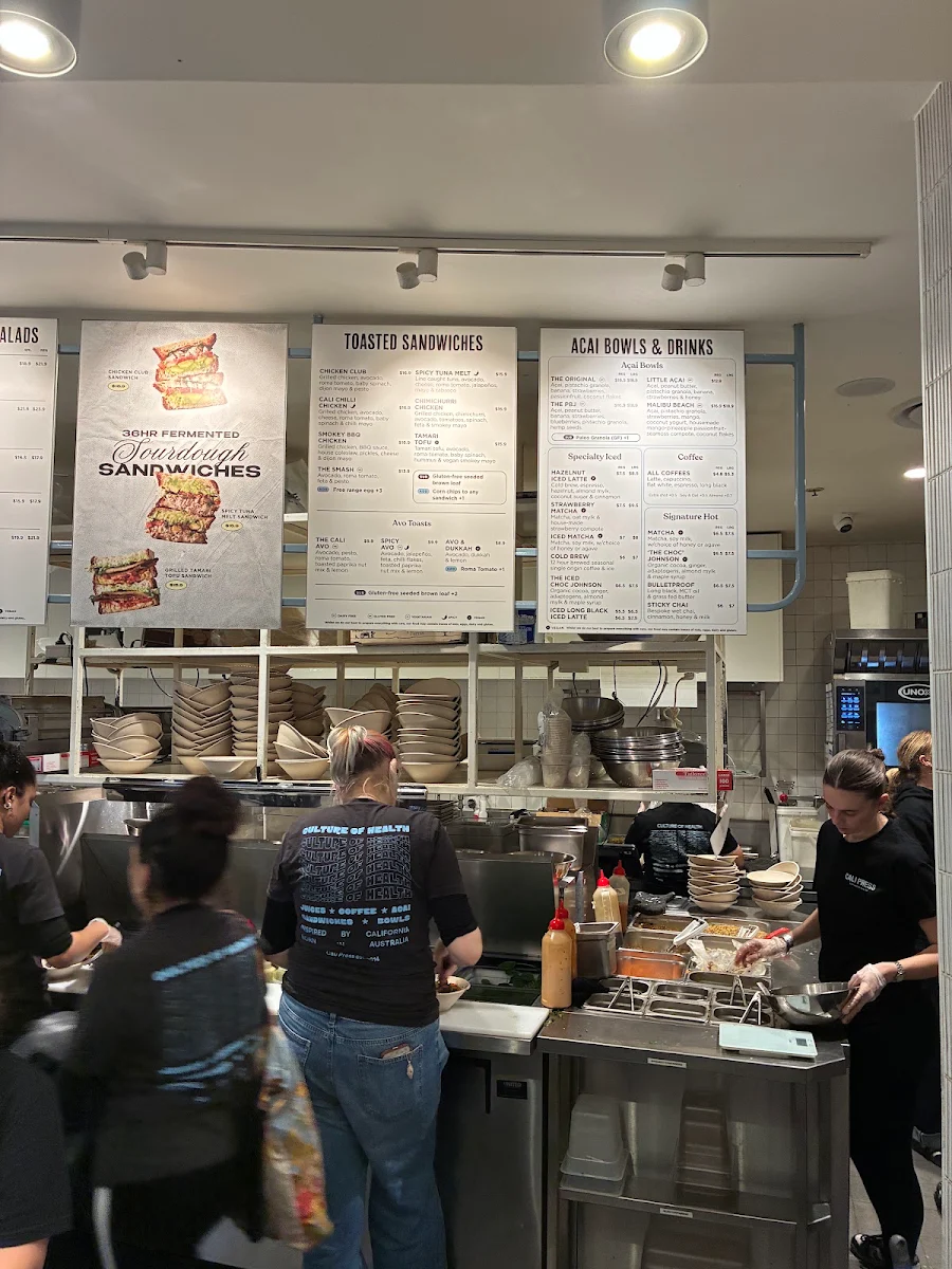 Menu, Cali Press Australia Square