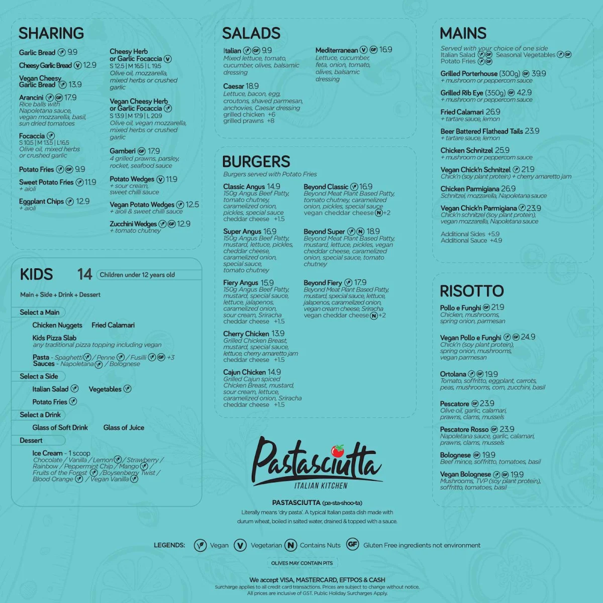 Menu, Pastasciutta