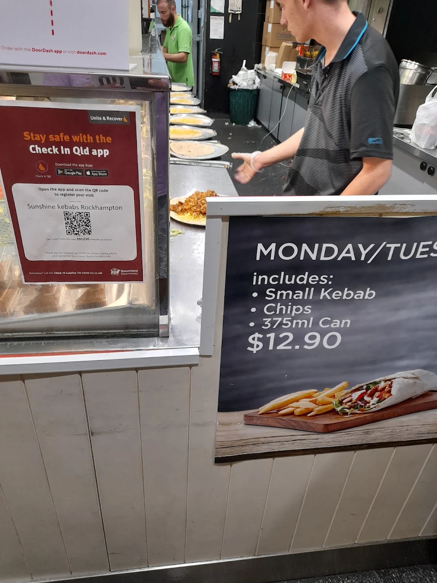 Menu, Sunshine Kebabs - George St