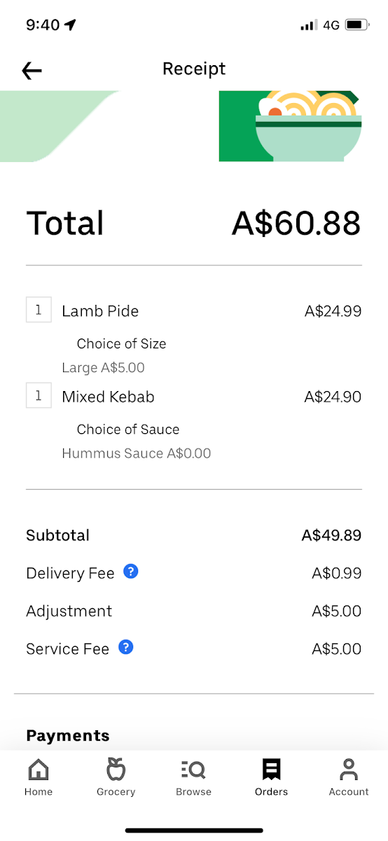 Menu, Sunshine Kebabs - George St