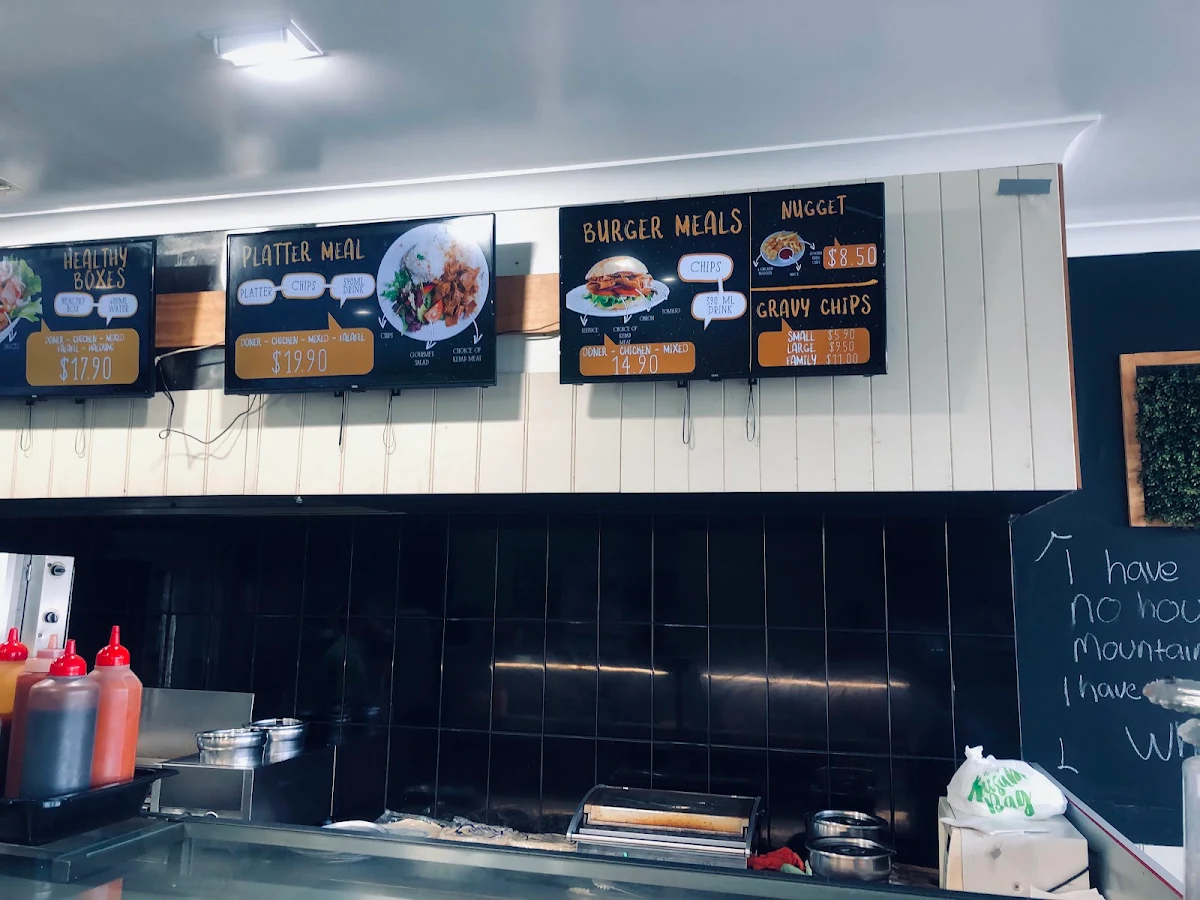 Menu, Sunshine Kebabs - George St