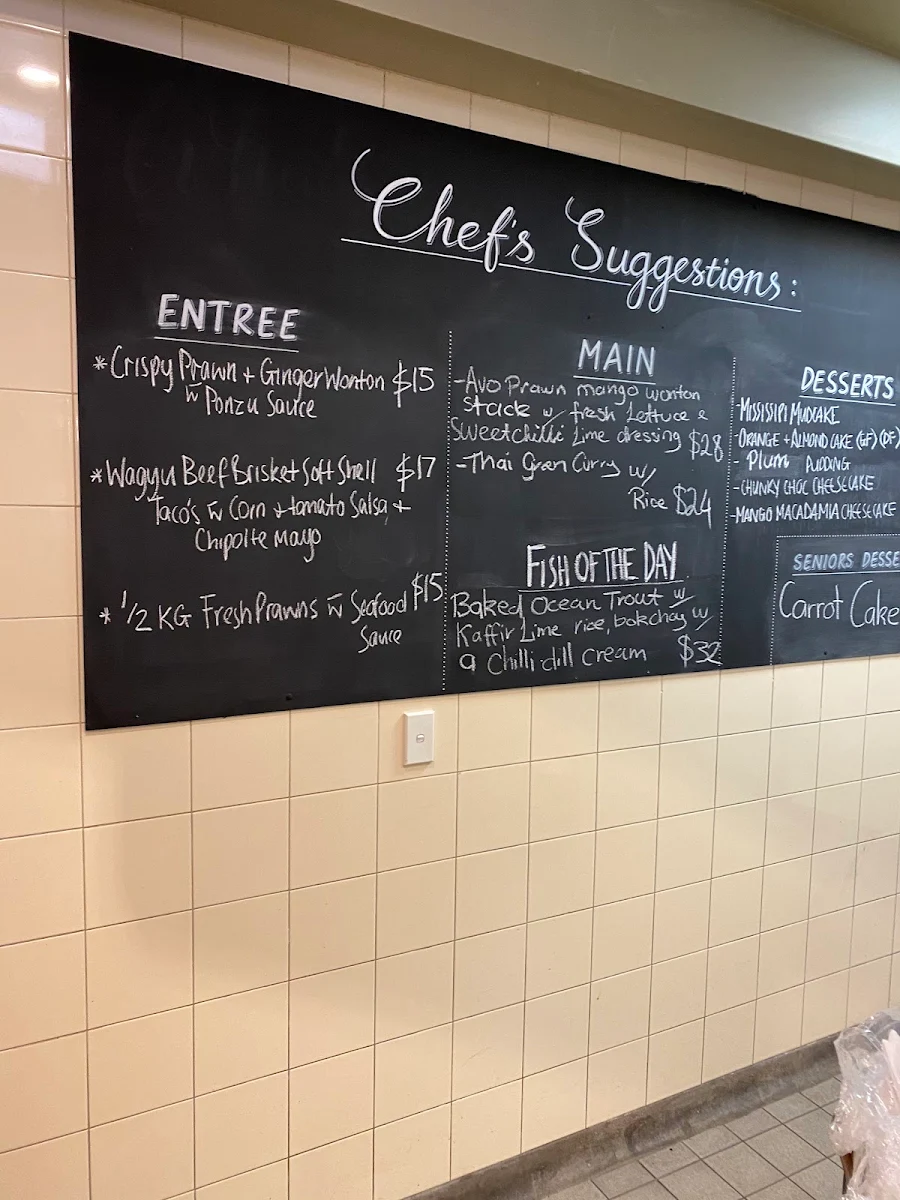 Menu, Victoria Point Tavern