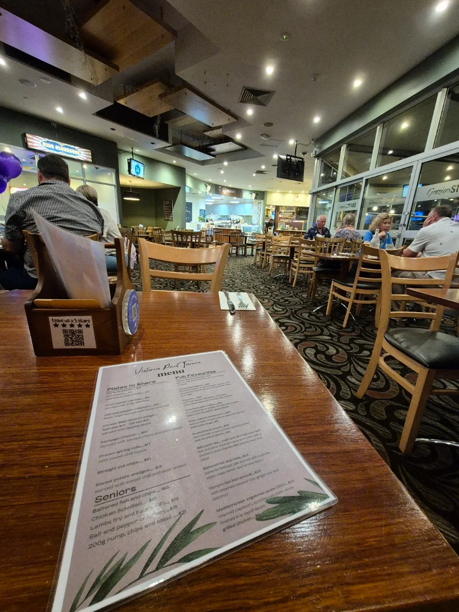 Menu, Victoria Point Tavern