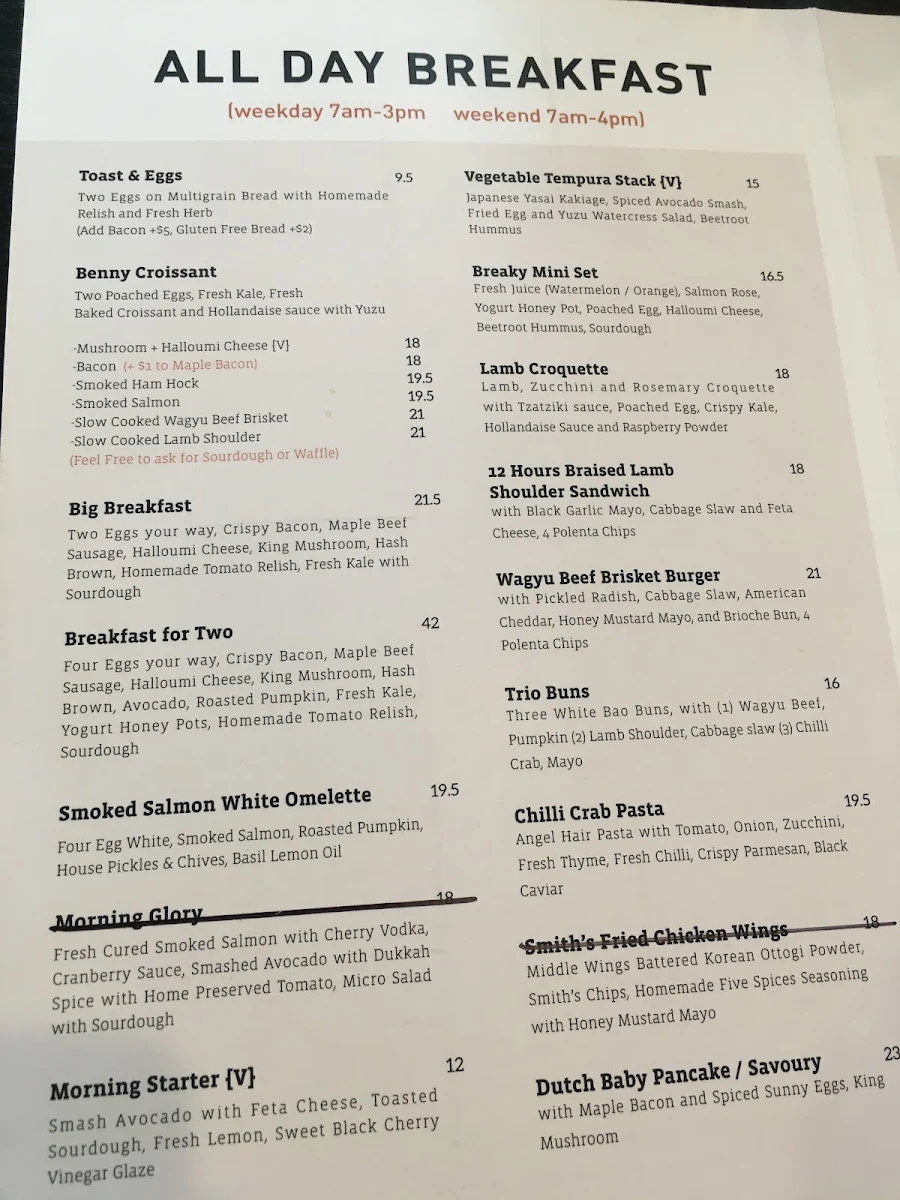Menu, IcingHill