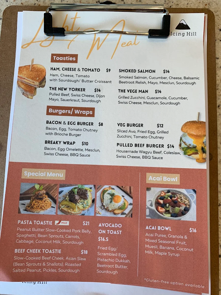 Menu, IcingHill