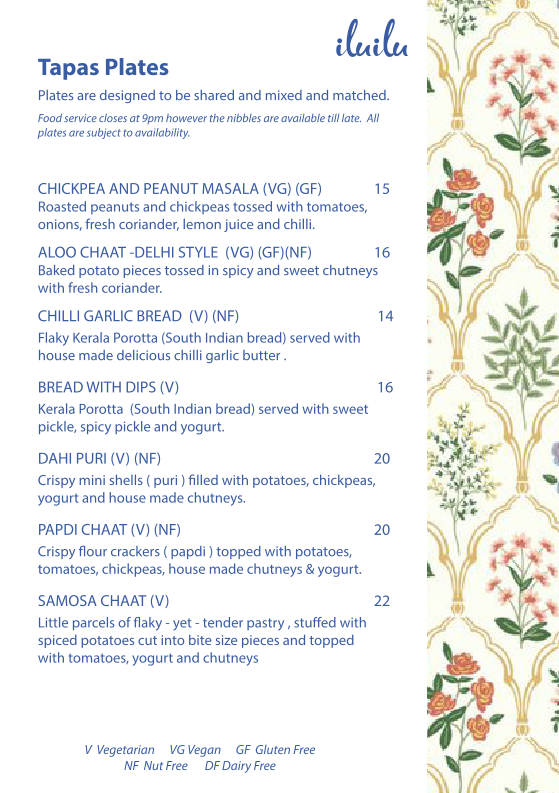 Menu, ilu ilu Bar