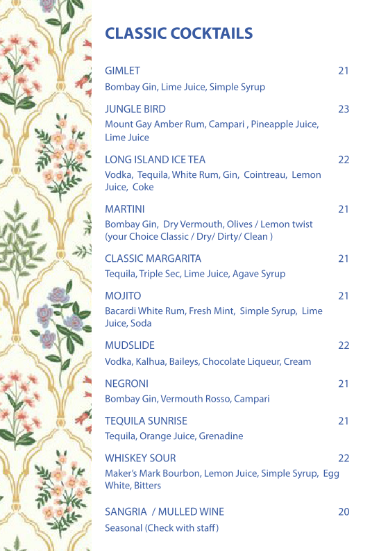 Menu, ilu ilu Bar