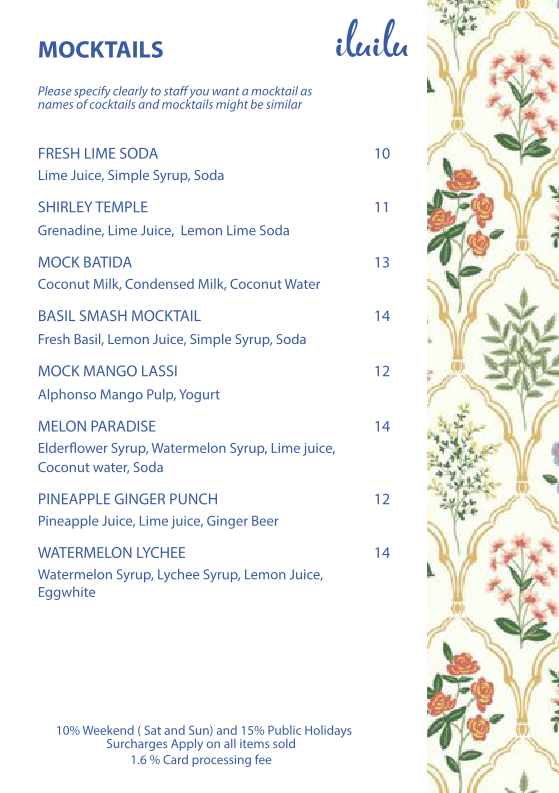 Menu, ilu ilu Bar