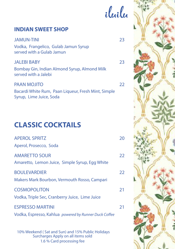 Menu, ilu ilu Bar