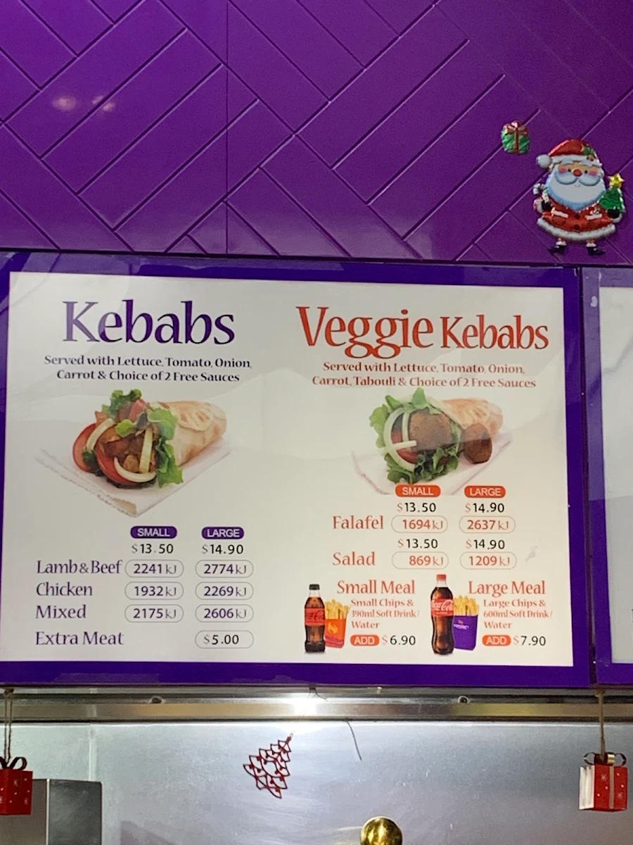 Menu, Origin Kebabs North Lakes (Westfield)