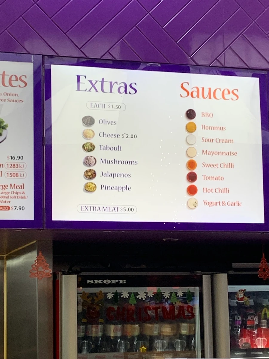 Menu, Origin Kebabs North Lakes (Westfield)