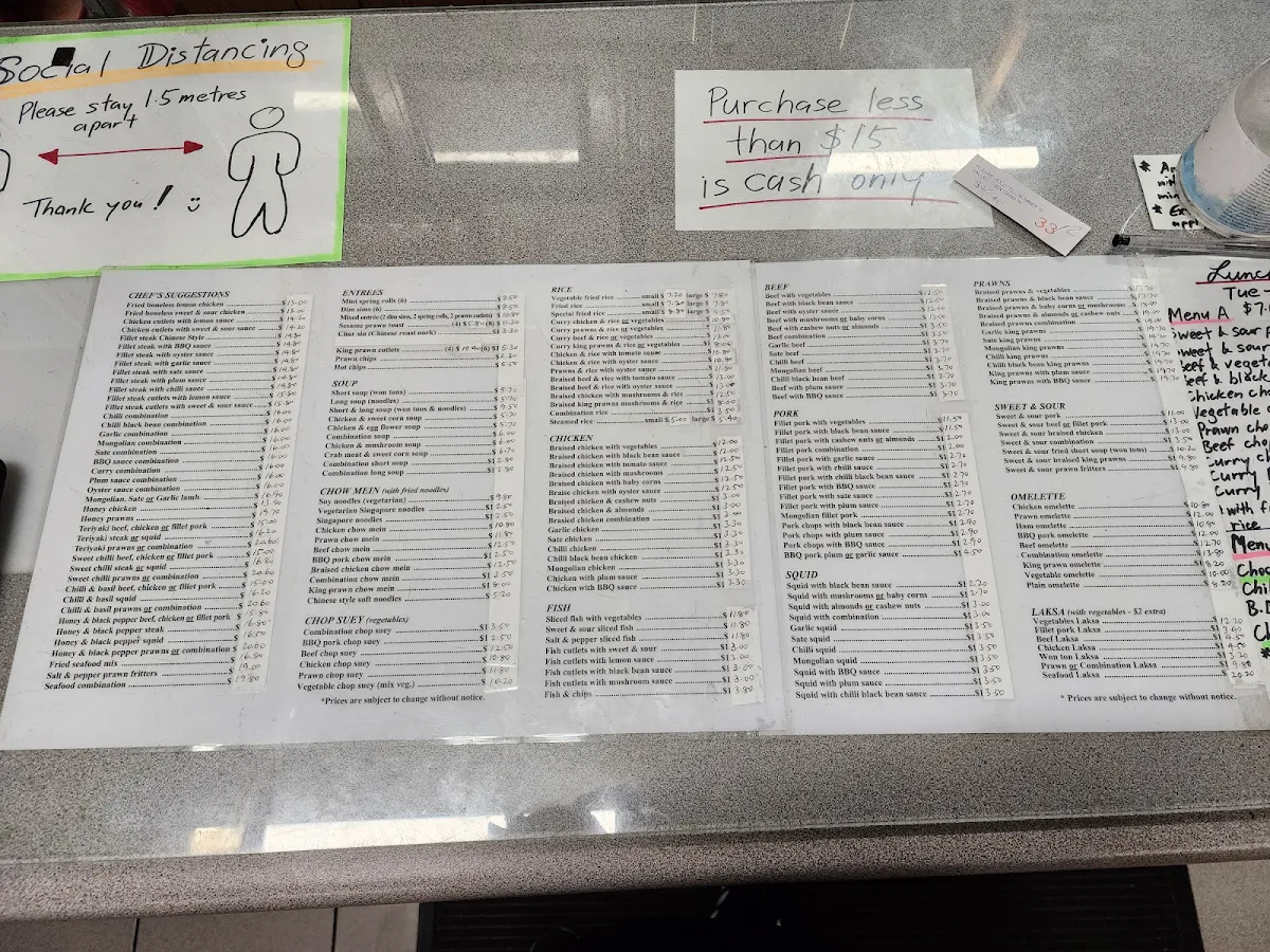 Menu, Fine & Cheap Chinese Take-Away